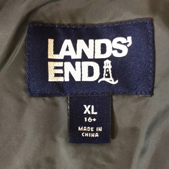 Lands End Blue Quilted Puffer Jacket Girls XL 16+Zip Up Insulated - Picture 8 of 12